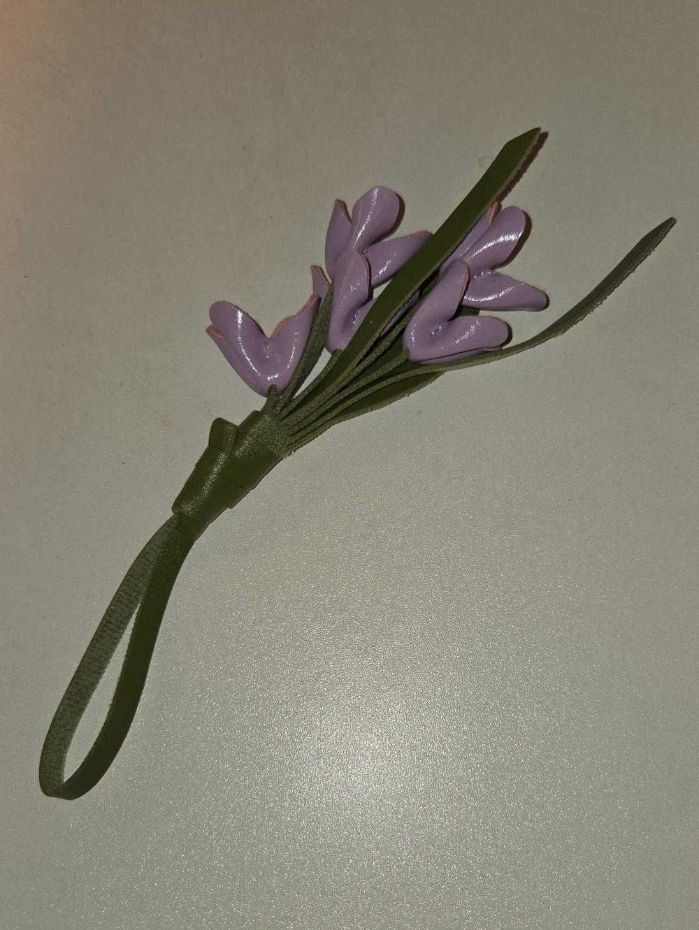Lavender Floral Tassel Key & Card Holder - Olive Accent